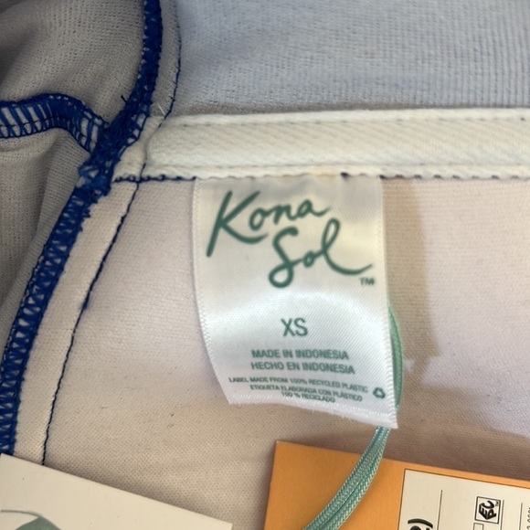 Kona Sol cobalt blue pique Bandau molded cup one piece bathing suit NWT - Picture 10 of 10